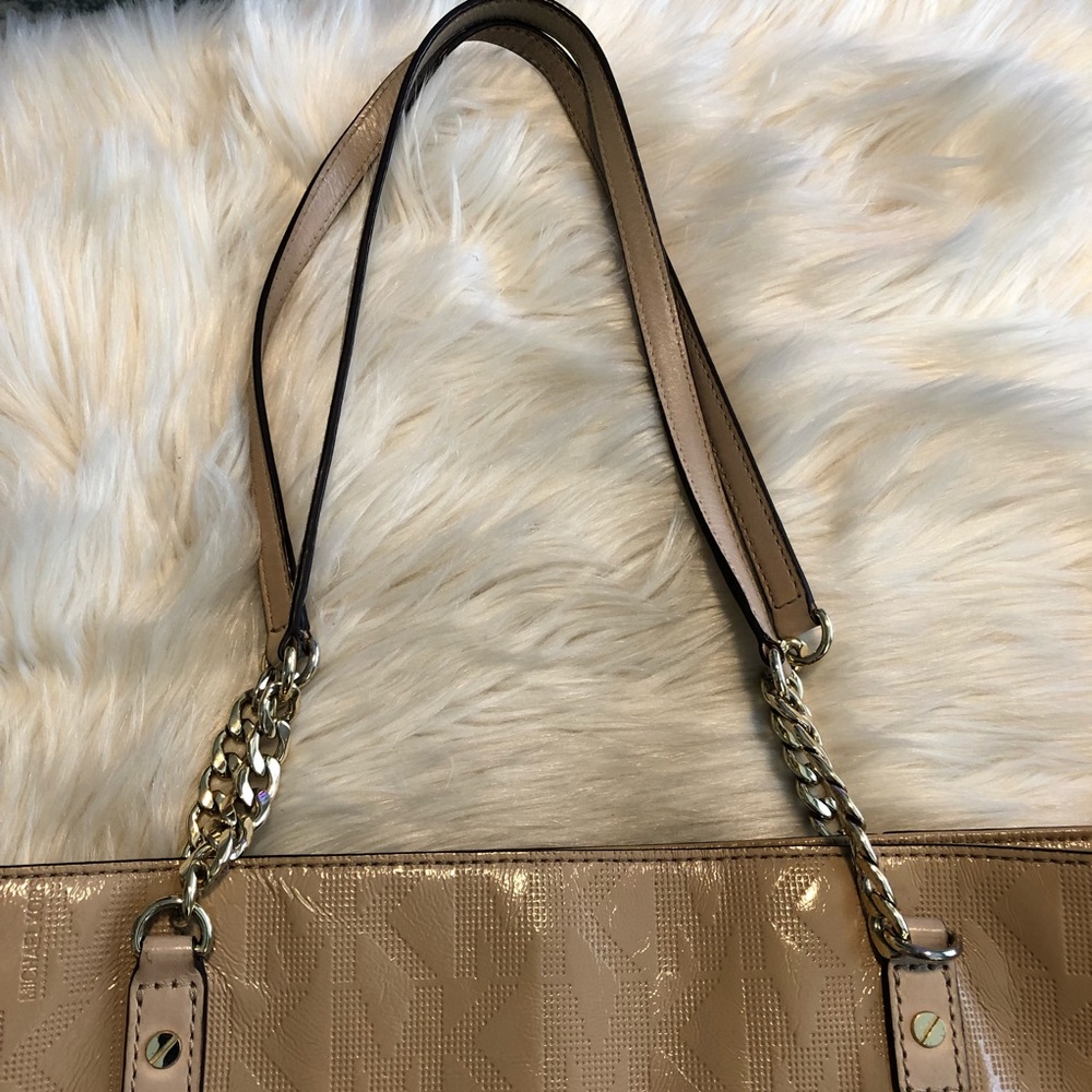 Michael Kors tan patent leather double handle tote - Picture 8 of 14